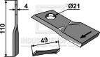 Pöttinger kniv 110x49x4 mm Ø21 høyre 434970